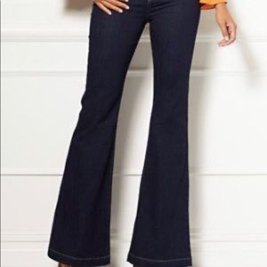 Eva Mendes “Leigh” High Waisted Flare Jean, Sexy 1970’s Retro Vintage Look